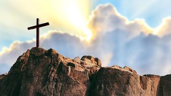 Cross on Mount Calvary in Jerusalem