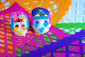Colorful and beautiful Mexican figures on the clothes, for celebration