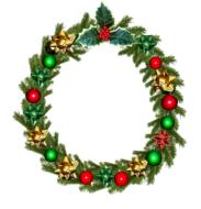 clipart of Christmas Wreath with Holly