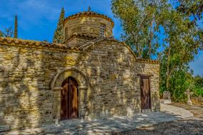stone church in the Agios Mamas village , cyprus