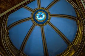 dome with blue glass in the church