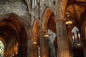 inner arch in the Cathedral in Edinburgh, Scotland