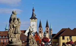 sculptures on the main bridge in Wurzburg