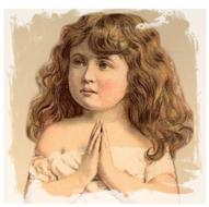 vintage portrait of a praying girl