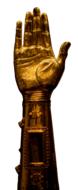 Sculpture Golden hand