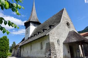 church gothic in the countryside in europe