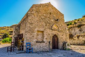 old chapel in ayios amvrosios village, cyprus