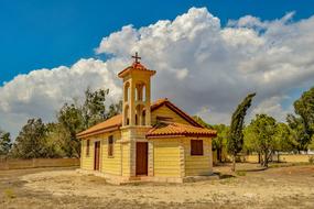 wooden church in the village of Achna, Cyprus