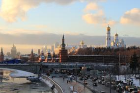 panorama of the embankment and the Kremlin in Moscow