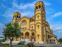 Agios Dimitrios Church at sky, Cyprus, Paralimni