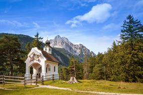 magnificent Chapel on the Mountains among the plants