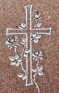 beautiful Cross Tombstone drawing