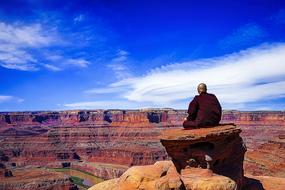 monk meditating near Colorado river