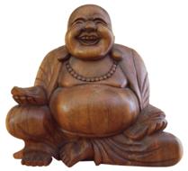 brown buddha statue on white background