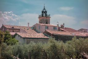 roof of a church in alpes-de-haute-provence, france