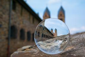 Eibingen Abbey, photo with digital effect with ball, Germany