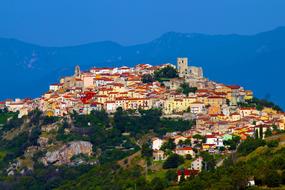 city on a hill in Buccini, Italy