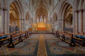 Luxurious interior at Lichfield Cathedral in England