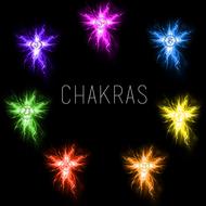 clipart of the colorful chakra meditate