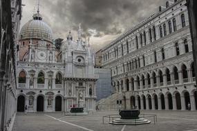 The Doge's Palace is a palace built in Venetian Gothic style