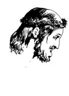 jesus in profile as a drawing