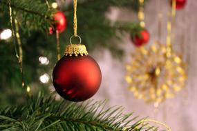 red balls as christmas decorations