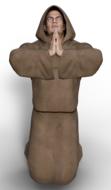 monk in prayer as a 3d model