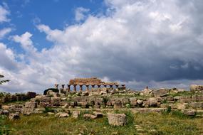 photo of a destroyed Greek temple on the island of Sicily