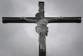 monochrome photo of Christ Cross Jesus
