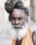 Portrait of Sadhu, old indian Holyman