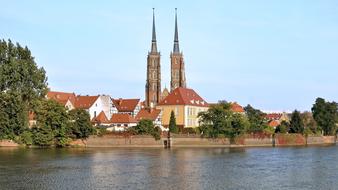 st john's cathedral in old city on riverside, Poland, Silesia, Wroclaw