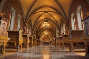 beautiful golden interior in the chapel