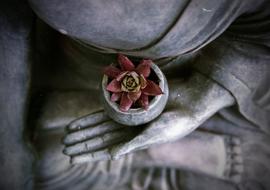 beautiful Buddha flower statue