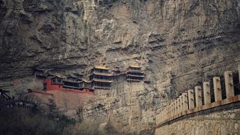 Xuankong Temple is a temple built into a cliff