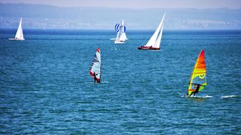 wind, sailboats, sea