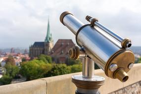 binoculars on the observation deck in Erfurt