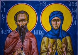 orthodox saints, byzantine style painting, cyprus