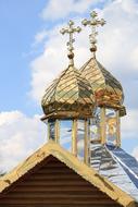 metal plated Church Spires, Ukraine