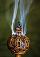 closeup picture of the traditional buddhist incense
