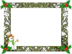 christmas frame and christmas holly drawing