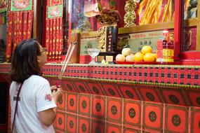 Buddhist Incense in Temple