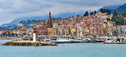 Menton harbour in France