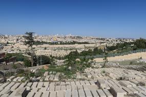 top view of jewish cemetery, israek, Jerusalem