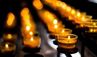 closeup view of Candle Candlelight Flare-Up