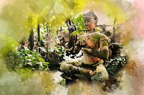 Buddhism Statue drawing