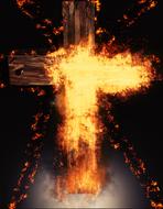 clipart of the burning wooden cross