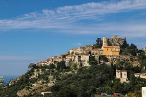 panoramic view of the old town in the french riviera