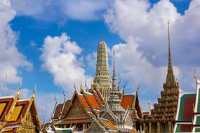 Enchanting colorful roof of the temple in Thailand