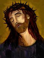 drawing of the jesus christ head