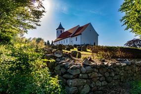 church and tombstone
